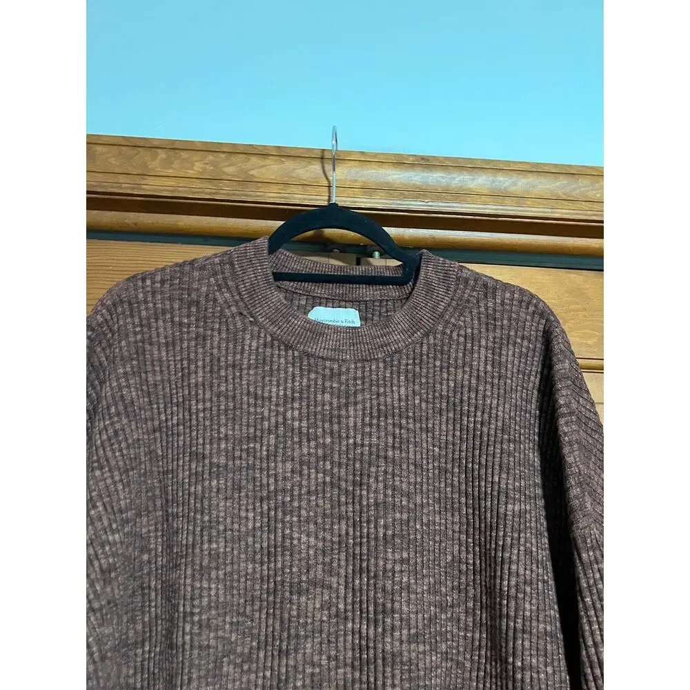 Abercrombie & Fitch Women's Soft A&F Ribbed Bell Sleeve Sweater Brown Size XL - Picture 3 of 11